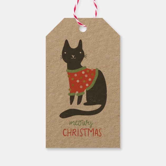 Meowy Christmas Pack Of Gift Tags-1