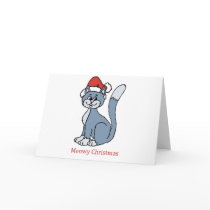 Meowy Christmas Santa Cat Greeting Cards