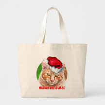 Meowy Christmas Tabby Tote Bags