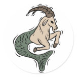 Mer-goat Round Sticker