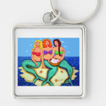 Merbabes - sirenas apenas que se divierten llavero personalizado