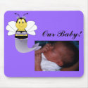 MerBee Bumble Bee Add Baby Photo Mousepad