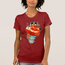 Mercat with pumpkin tee shirt