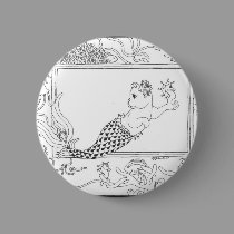 Mercat with seahorses and jellyfish buttons