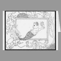 Mercat with seahorses and jellyfish cards