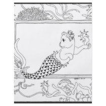 Mercat with seahorses and jellyfish flyers by BeMusedArt Mercat with seahorses and jellyfish flyers