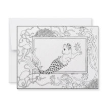 Mercat with seahorses and jellyfish invitations by BeMusedArt Mercat with seahorses and jellyfish invitations