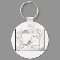 Mercat with seahorses and jellyfish keychains