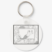 Mercat with seahorses and jellyfish keychains