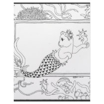 Mercat with seahorses and jellyfish custom letterhead