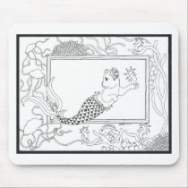 Mercat with seahorses and jellyfish mousepads