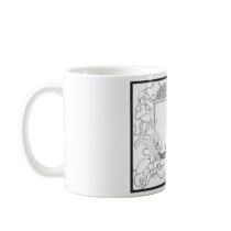 Mercat with seahorses and jellyfish mugs by BeMusedArt Mercat with seahorses and jellyfish mugs