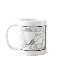 Mercat with seahorses and jellyfish mugs by BeMusedArt Mercat with seahorses and jellyfish mugs