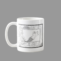 Mercat with seahorses and jellyfish mugs