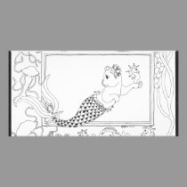 Mercat with seahorses and jellyfish photo cards
