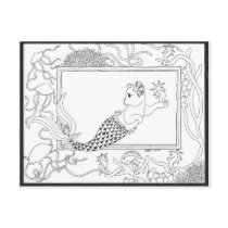Mercat with seahorses and jellyfish postcards by BeMusedArt Mercat with seahorses and jellyfish postcards