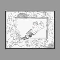 Mercat with seahorses and jellyfish postcards