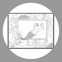 Mercat with seahorses and jellyfish stickers