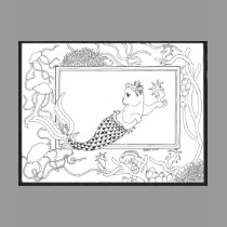 Mercat with seahorses and jellyfish t-shirts