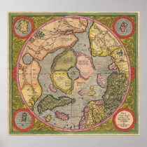 Mercator North Pole 1611 Print