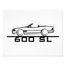 Mercedes 600 SL Type 129 Personalized Invitations