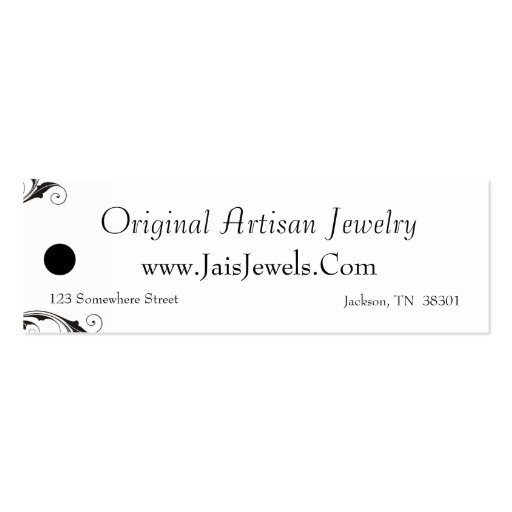 Merchandise Price Tags (Black & White Swirl) Business Card Templates (back side)