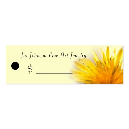 Merchandise Price Tags (Dandelion) Business Cards