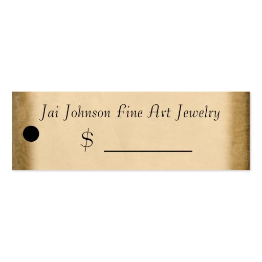 Merchandise Price Tags (Gold) Business Card Template (front side)