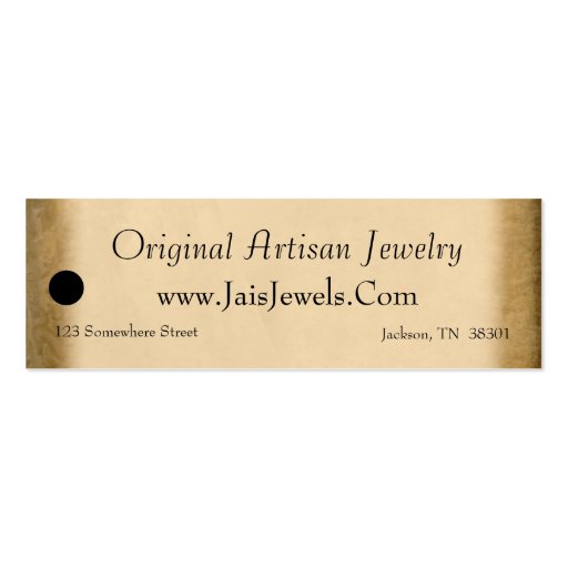 Merchandise Price Tags (Gold) Business Card Template (back side)