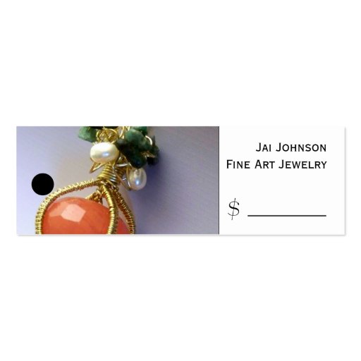 Merchandise Price Tags (Jewelry) Business Card Template (front side)