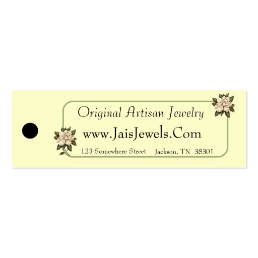 Merchandise Price Tags (Magnolia Flowers) Business Card Template (back side)
