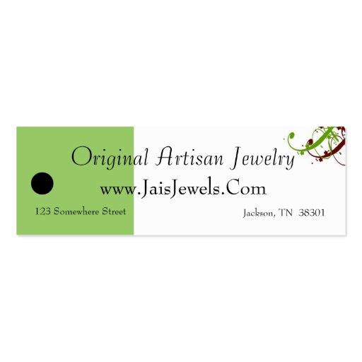 Merchandise Price Tags (Olive Green/Red) Business Cards (back side)