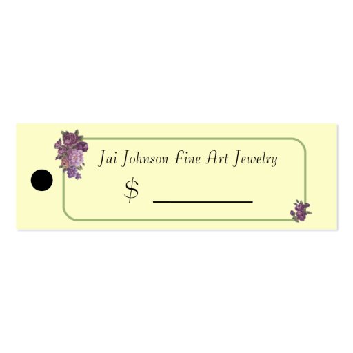 Merchandise Price Tags (Purple Flowers) Business Card (front side)