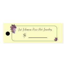 Merchandise Price Tags (Purple Flowers) Business Card