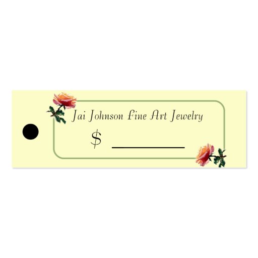 Merchandise Price Tags (Roses) Business Card Template (front side)
