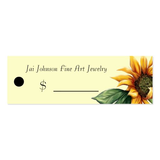Merchandise Price Tags (Sunflower) Business Card Template (front side)