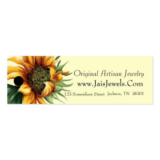Merchandise Price Tags (Sunflower) Business Card Template (back side)