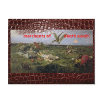 merchant of death awaits! postcards
