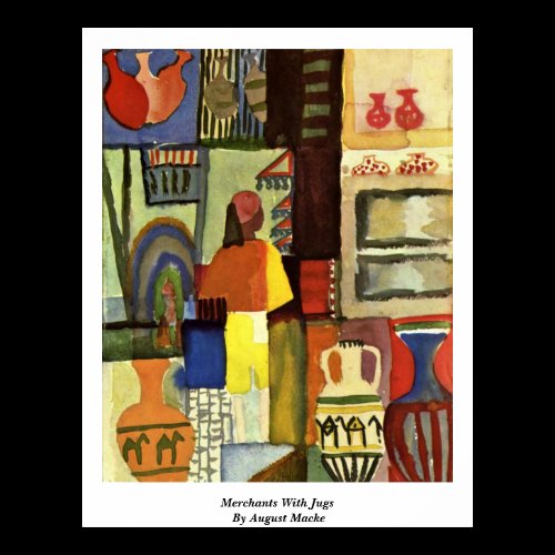 Merchants With Jugs By August Macke Print