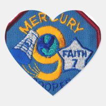 Mercury 9:  Faith 7 – L. Gordon Cooper Heart Sticker