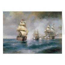 Mercury Attacked by Two Turkish Ships Greeting Card