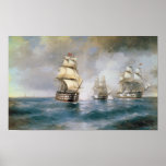 Mercury Attacked by Two Turkish Ships Poster