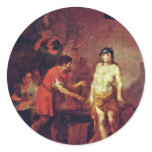 Mercury In The Workshop Of The Sculptor By Zick Ja Round Stickers