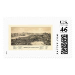 Meredith, NH Panoramic Map - 1889 Postage Stamp