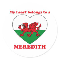 Meredith Round Sticker