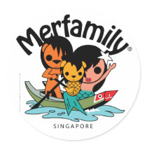 Merfamily® Singapore Sampan stickers by virtuocity Merfamily® Singapore Sampan stickers