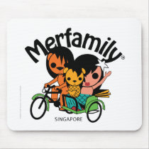 MERFAMILY® Singapore Trishaw mousepads by virtuocity MERFAMILY® Singapore Trishaw mousepads