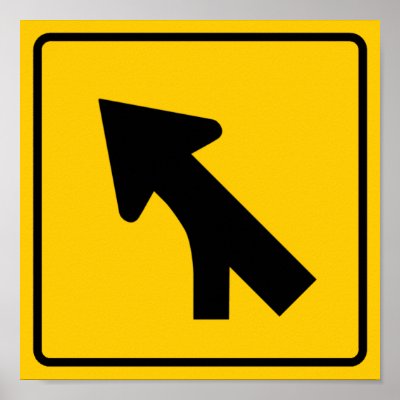 Merging Traffic Highway Sign