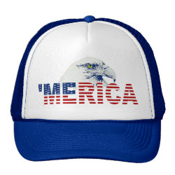 'MERICA Bald Eagle U.S. Flag Hat (blue)