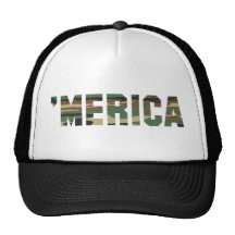 'MERICA Camo Font Trucker Hat